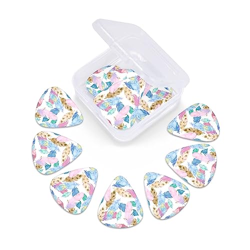 Lot de 12 médiators tendance et durables en forme de plume aquarelle pour guitare électrique et basse - Les Beatles, Paul McCartney, John Lennon, RIngo Starr, George Harrison Lot de 12 médiators tendance et durables en forme de plume aquarelle pour guitare électrique et basse – Image 7