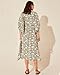 Casual Summer Dresses for Women - Swing Floral Half Open Collar Boho Puff Sleeve Loose Midi Beach Dress Olive