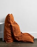 Bed Threads - Linen Pillowcases - 100% French Flax Linen - Luxury & Eco-Friendly - Breathable, Natural & Soft - Envelope Opening - Machine Washable - Standard Size - 30” x 20” - Set of 2 - Rust