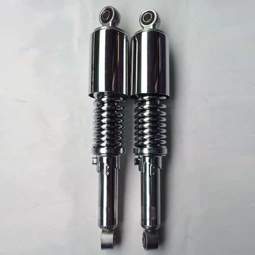 Amortisseur arrière chromé pour moto Kawasaki de 350mm avec finition miroir et fixation œil à œil