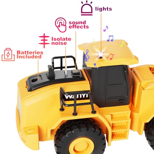 Miniatura 3 de Toyabi Vehiculos Construccion Juguete, 2 Piezas De Juguetes De Arena Con Música Y Luces, Bulldozer Y Yodillo Compactador, Regalo Para Niños Y Niñas De 3 A 8 Años