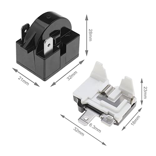 EMSea 2 Stück 15 Ohm 2-polig Kühlschrank Startrelais PTC Gefrier Kompressor Widerstand für Mini-Kühlschränke Kompaktkühlschränke Gefrierschränke Weinkühlschränke mit 1/2HP 375W Überhitzungsschutz