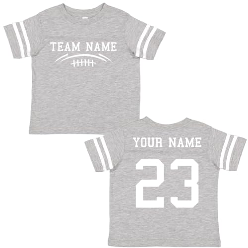 Personalized Football Jersey T-Shirt, Custom Name and Number Front & Back, Cotton, Kids