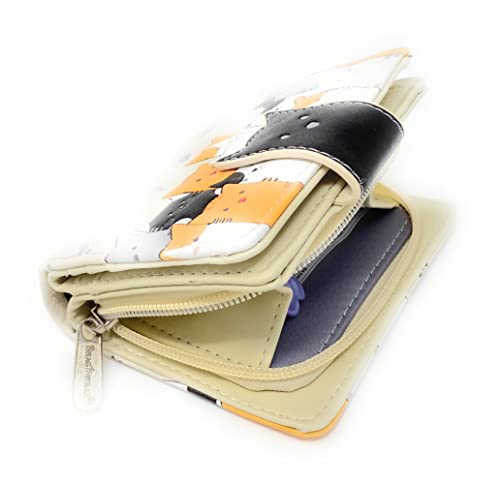 Shag Wear Kitty Cat Crowd Chic Small Animal Wallet for Women and Teen Girls Vegan Faux Leather Beige, 4.54