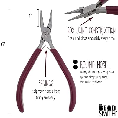 The Beadsmith Causal Comfort Tool Set 3-Piece Kit: Chain Nose, Round Nose and Flush Cutter with Tungsten Carbide Blades Make Bracelets, Necklaces & Earrings Tools for Jewelry Making