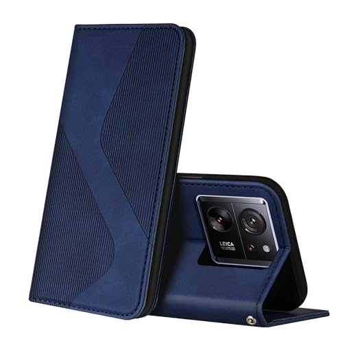 ZONNAVI Hülle für Xiaomi 13T / 13T Pro, PU Leder Handyhülle mit Kartenfächer & Standfunktion, Lederhülle Flip Wallet Hülle Schutzhülle für Xiaomi 13T / 13T Pro (Blau)