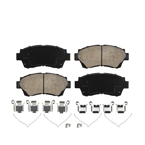 Image of Detroit Axle - Front Brake Kit for Toyota Camry Sienna Avalon Lexus ES300 Drilled & Slotted Disc Brake Rotors Ceramic Brakes Pads w /Hardware Replacement [10.83 inch Rotors]