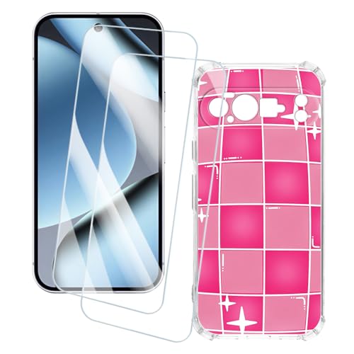 OAGELIM 2�Z�b�g �X�N���[���v���e�N�^�[ + �P�[�X Google Pixel 10 Pro 5G (6.3 �C���`) �Ƃ̌݊������� �A�[�e�B�X�e�B�b�N�J�X�^���v�����g�J�o�[�Ƌ����K���X�t�B���� �X�N���b�`�h�~ (�s���N�̐��E)