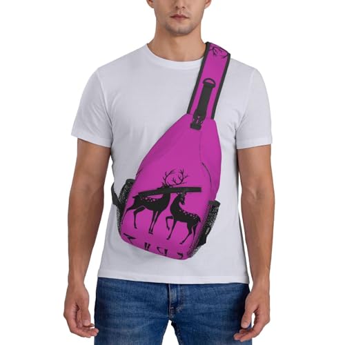 Mochila de pecho casual con estampado de ciervo miniatura 7