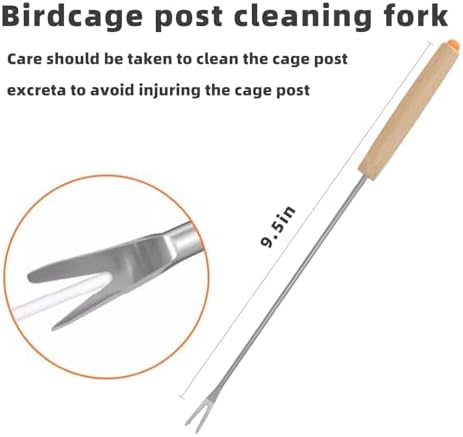 5 PCE Set Bird Cage Cleaner Stainless Steel Poop — top-down angle highlighting key features
