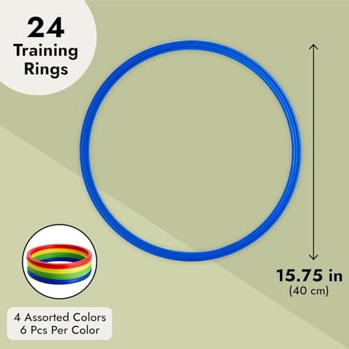 image for Juvale 24 Pack Agility and Speed Training Rings for Trainers, Gyms, At