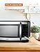 COMMERCIAL CHEF 1.1 Cu Ft Microwave with 10 Power Levels, Microwave 1000W with Push Button Door Lock, Countertop Microwave with Microwave Turntable and Digital Controls, Stainless Steel