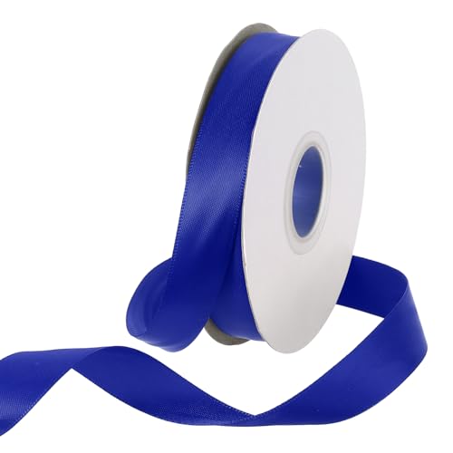 Rebower 25 Yard Satin Ribbon Thick Double Face Grosgrain Silk Ribbon, [for Gift Wrapping, Hair Bows, Wedding, Cake, Flower] - 0.6"(1.5cm)/Dark Blue