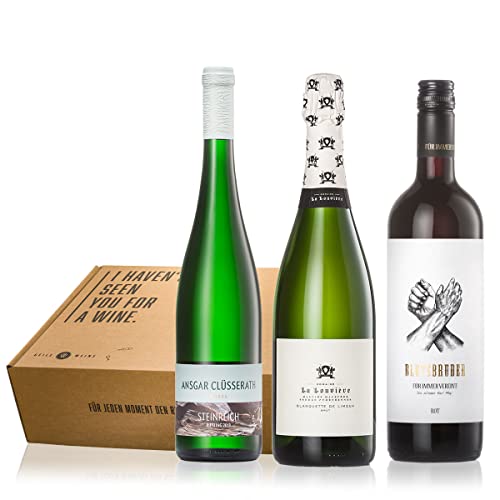 GEILE WEINE Weinpaket DREIER (3 x 0,75l) Feinster Sekt, Weißwein und Rotwein von Winzern aus Deutschland und Frankreich