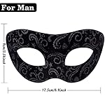 SIQUK Couple Masquerade Masks Metal Venetian Party Mask Halloween Costume Mask Mardi Gras Mask for Couples Women and Men - Image 2