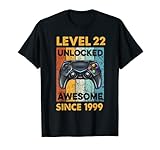 level 22 Comparte tu amor por los juegos con este nivel 22 desbloqueado impresionante desde 1999 videojuego top para jugadores de video. Perfecto para cualquier fiesta de cumpleaños temática de videojuegos, es la decoración perfecta de cumpleaños de videojuegos o fiesta de cumpleaños de 22 jugadores.