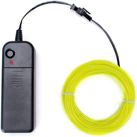 Amicc El Wire 3m 9ft Green Neon Light Neon Glowing Strobing Electroluminescent Wire for Burning Man Cosplay Dress Halloween Christmas Party Decoration