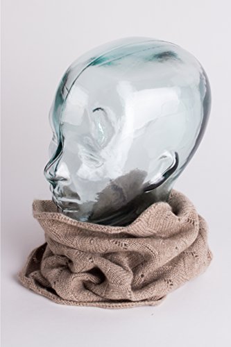 Love Cashmere Women's 100% Cashmere Infinity Scarf Snood - Dark Natural - made in Scotland RRP $1502