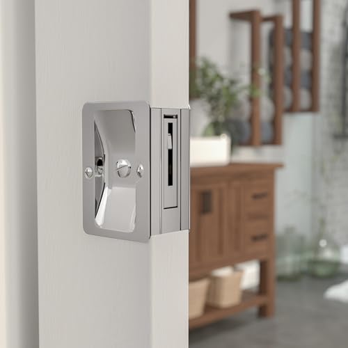 Image of Richelieu | Onward Privacy Lock Pocket Door Pull, Rectangular, Chrome