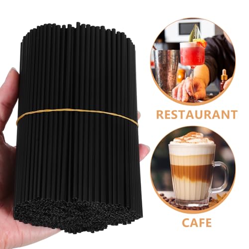Pitillos plásticos negros desechables 13 cm pack 1000 miniatura 3