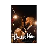 WEDDINGSTAR Custom Printed Photo Thank You Cards - Handwritten Elegance - Vertical (Pack of 5)