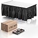 Exquisite Solid Color 14 Ft Plastic Tablecloth Skirt, Disposable Plastic Tableskirts - Black - 6 Count