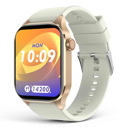 Smartwatch Herren Damen mit Telefonfunktion, 2.04” AMOLED Display Fitnessuhr Damen, IP68 Wasserdicht Sportuhr, Smart Watch mit Herzfrequenz, Schrittzähler, SpO2, Schlafmonitor, Uhren für iOS