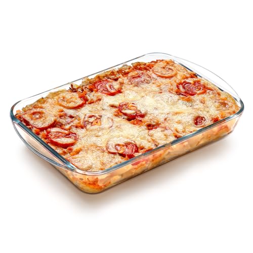 NUTRIUPS 1,8L Lasagne Auflaufform, 31x20x5.1cm Glas, Rechteckig für 2 Personen