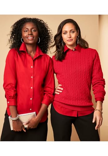 Jessica London Women's Plus Size Cable Crewneck Sweater4