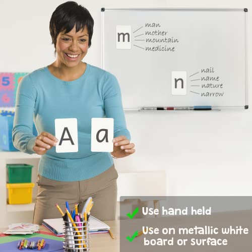 Attractivia Magnetic Big Alphabet Abc Flash Cards - 52 Sturdy Uppercase & Lowercase Large Letters, Black - For Classroom Teachers, Homeschool, Esl, Kids And Adults #TOP1