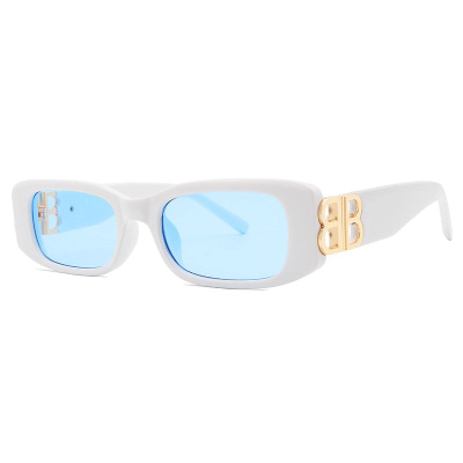 SOJOS Occhiali da Sole Donne Retro, Rettangolo Stretto 70s 80s Vintage Trendy Klein UV400 Occhiali da Sole SJ1187