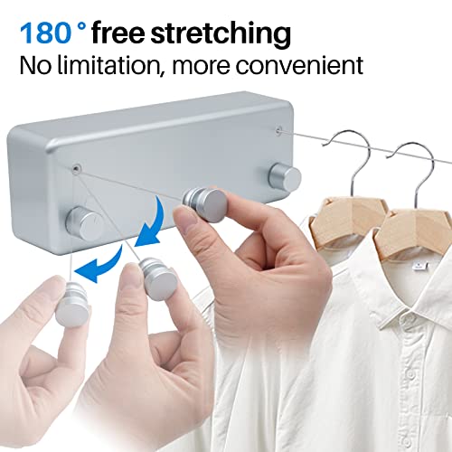 MUYIRTED Retractable Washing Line 2x4.2m Steel Core Clothes Lines for Outside Laundry Clothesline Wall Mounted Heavy Duty - Image 4