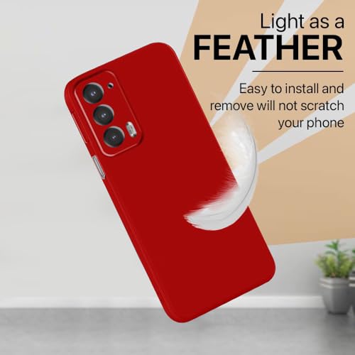 Image of Back Cover for Motorola Edge 20 5G | Full Camera Protection | Premium Liquid Silicon Case | Flexible Bumper Case for Motorola Edge 20 5G (Red)
