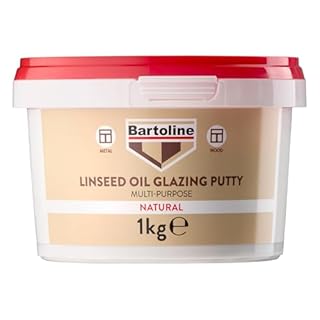 Bartoline Linseed Oil Glazing Putty 1kg – Multi-Purpose Window & Frame Sealant – Ideal for Wood & Metal Frames