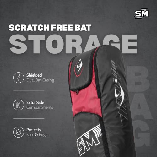Image of SM Zenith Duffle Cricket Kit Bag | Cricket Bag | International Test Ergonomic Model | Shielded Dual Bat Casing | Extra Side Compartments | Tailor-Made Ripstop Fabric | Premium Cricket Bag