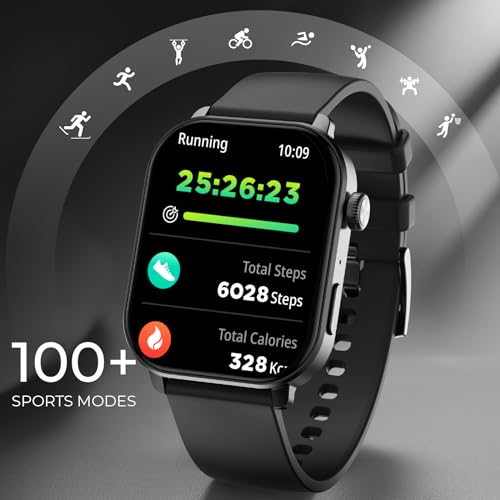 Image of beatXP Unbound Pro 1.96 inch Super AMOLED Display Bluetooth Calling Smart Watch, Metal Body, Rotary Crown, 410 * 502px, 800 Nits, 60Hz Refresh Rate, 100+ Sports Modes, 24 /7, IP67 (Black)