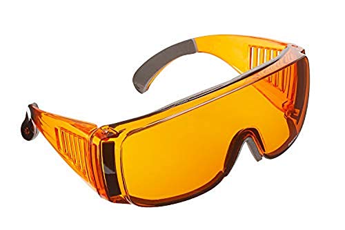 Comfortable Sleep Aid Orange Glasses - Green & Blue Light Blocking Computer Glasses - Amber Lens - Fit Over Most Prescription Frames - Fight Digital Eye Strain - Padded Lining - Mens or Womens