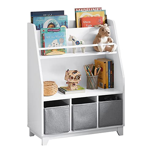 SoBuy Librería Infantil Librero Estante Estantería Estándar Juguetero Organizador con 3 cestas de Almacenamiento para...
