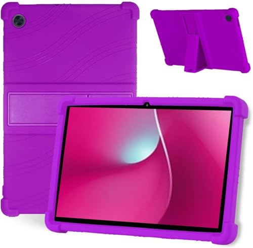 zukof Case for T-Mobile REVVL Tab 2 10.1 Inch Android Tablet - Durable Grip Protection Silicone Case with Kickstand (Purple)