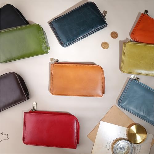 Multi-Card Coin Purse Simple Folding Short Card Holder Retro Wallet(Red)3