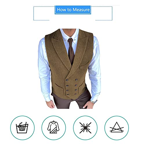 Men's Waistcoat Vest with Pockets Casual Suit Vest for Wedding Groomsmen Formal Dress (Color : Green, Size : X-Large)3