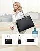 LOVEVOOK Sac Cabas Femme Sac à Main de Cours Lycee PU Cuir,Grande Capacité Sac Ordinateur Portable 15,6/17 Pouces 2 Pièces pour Travail Affaires Voyage Université (Noir, 15,6 Pouces) #1