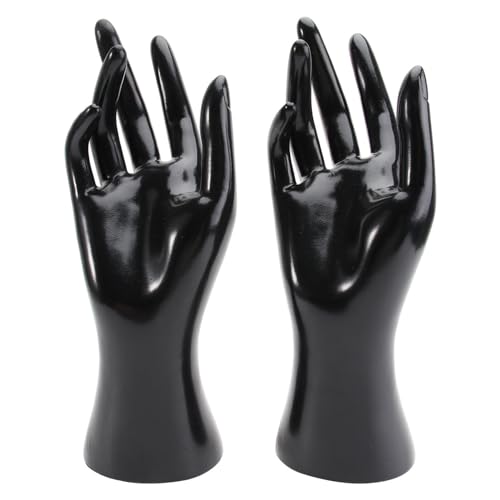 Cabilock 2pcs Black Female Mannequin Hand Jewelry Display Rack Creative Rings Stand Organizer for Bracelets Necklaces and Jewelry Items