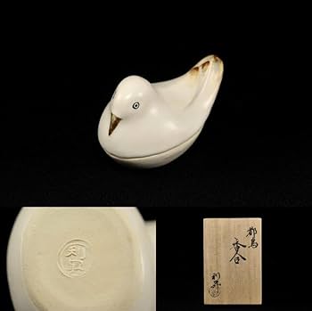 茶道具　京焼　三代　加藤利昇作　青磁　蓋置　香合　共箱　2点　V　R5266 茶道具 京焼 三代 加藤利昇作 青磁 蓋置 香合 共箱 2点 V R5266