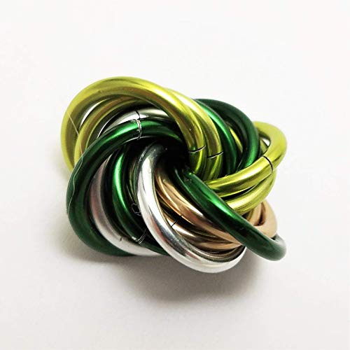 Mobii (Small, Multicolor): Fidget Mobius Toy, Anxiety Relief Stress Ring, Pocket Restless Hand Ball, Office Toy (Shamrock)