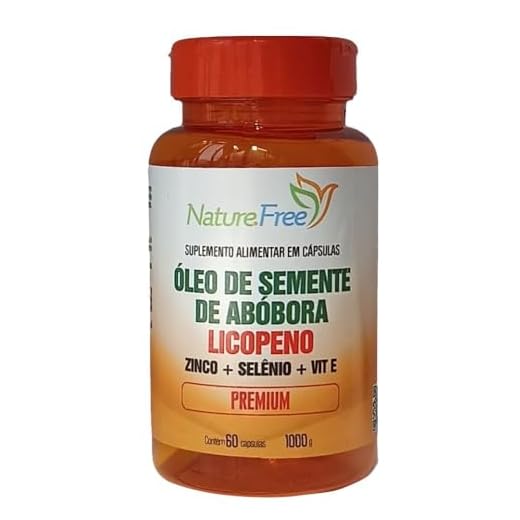 Óleo de semente de abóbora com Licopeno + (ZINCO + SELÊNIO + VIT.E) 60 Cápsulas