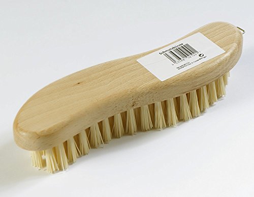 Unbekannt Bürste, Holz, Scheuerbürste 20x5cm, grobe Borsten, geschwungene oder gerade Form, Schmutzbürste, Schrubberbürste, Borstenlänge ca. 25 mm