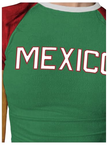 SOLY HUX Women's Y2k Mexico Graphic Tees Short Sleeve Letter Print Color Block Crop Tops T Shirt3