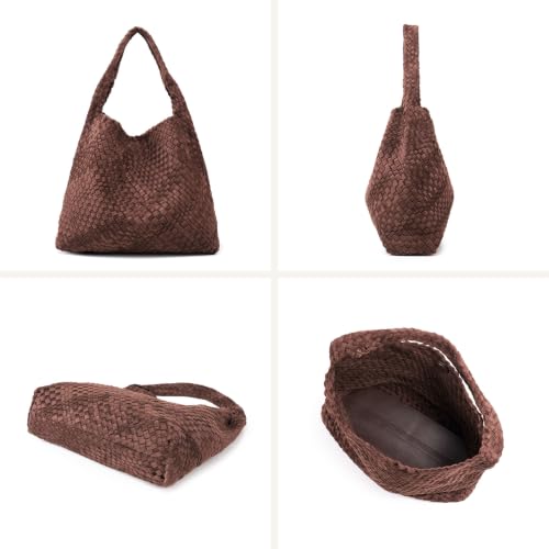 Image of MELOLILA Large Woven Tote Bag for Women Weave Purse Woven Leather Handbag