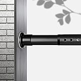 Oxdigi Room Divider Tension Curtain Rod Long / 102.4-122.1 inches Large No Drilling Adjustable Window Curtain Rod for Bathroom, Shower Indoor Decor/Black